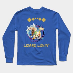 Lizard Reptile Watercolor Gift Long Sleeve T-Shirt